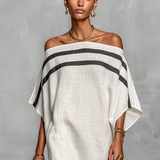 Apolline - Maxi Sukienka z Lnu w Stylu Minimalistycznym