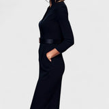 Marianna - Elegancka Czarna Sukienka com paskiem