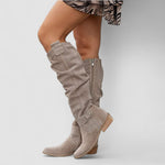 Waleria ortopedyczne botki damskie w stylu western, kolor: khaki, ujęcie 3