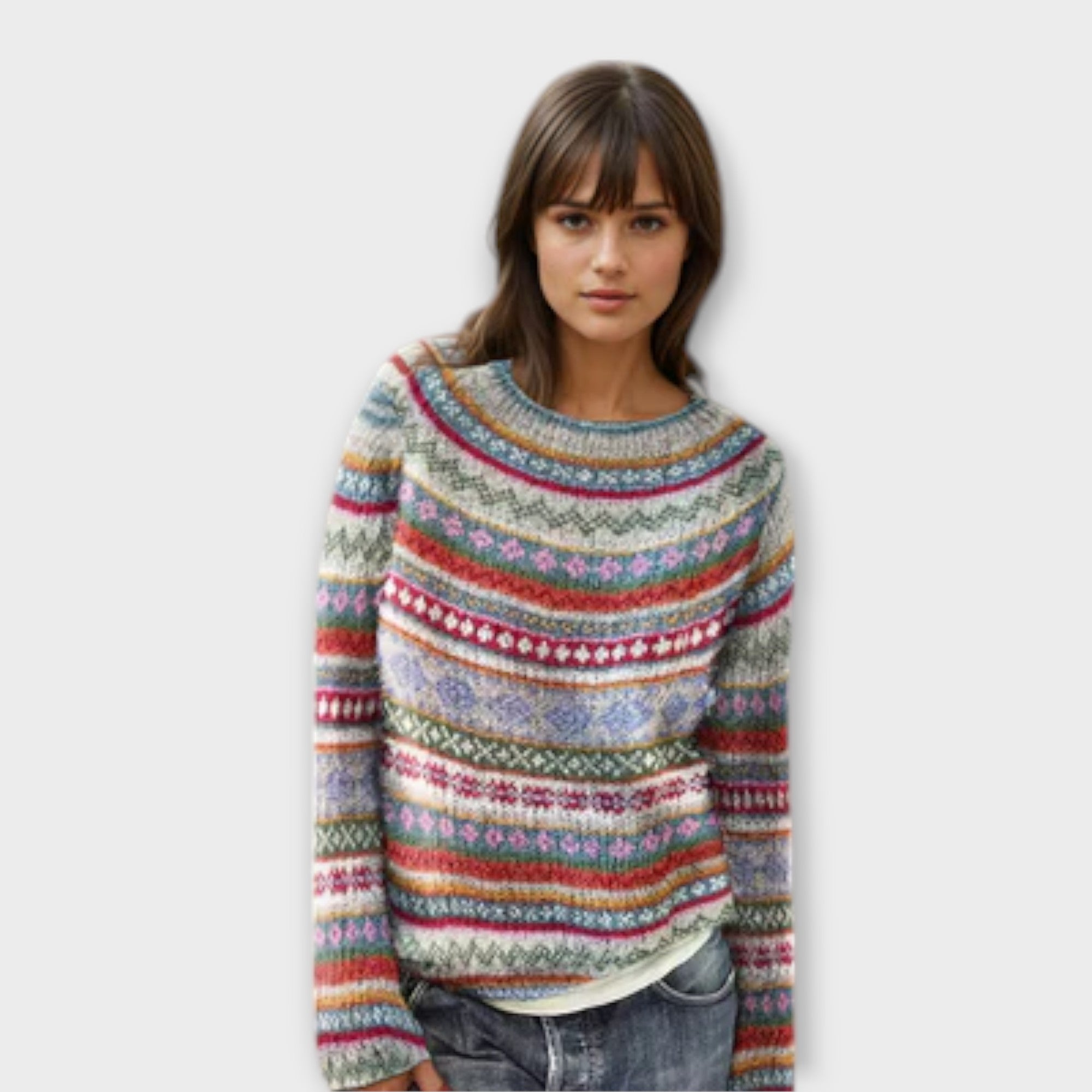 Manonin - Sweter em Prążki Casual i Wygodny