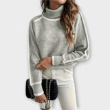 Aurora - Sweter casual z wysokim kołnierzem