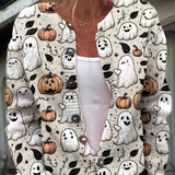 Żaklina - Zabawny sweter kardigan z duchami na Halloween