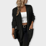 Nadia - Kardigan Casual z Dzianiny com kieszeniami