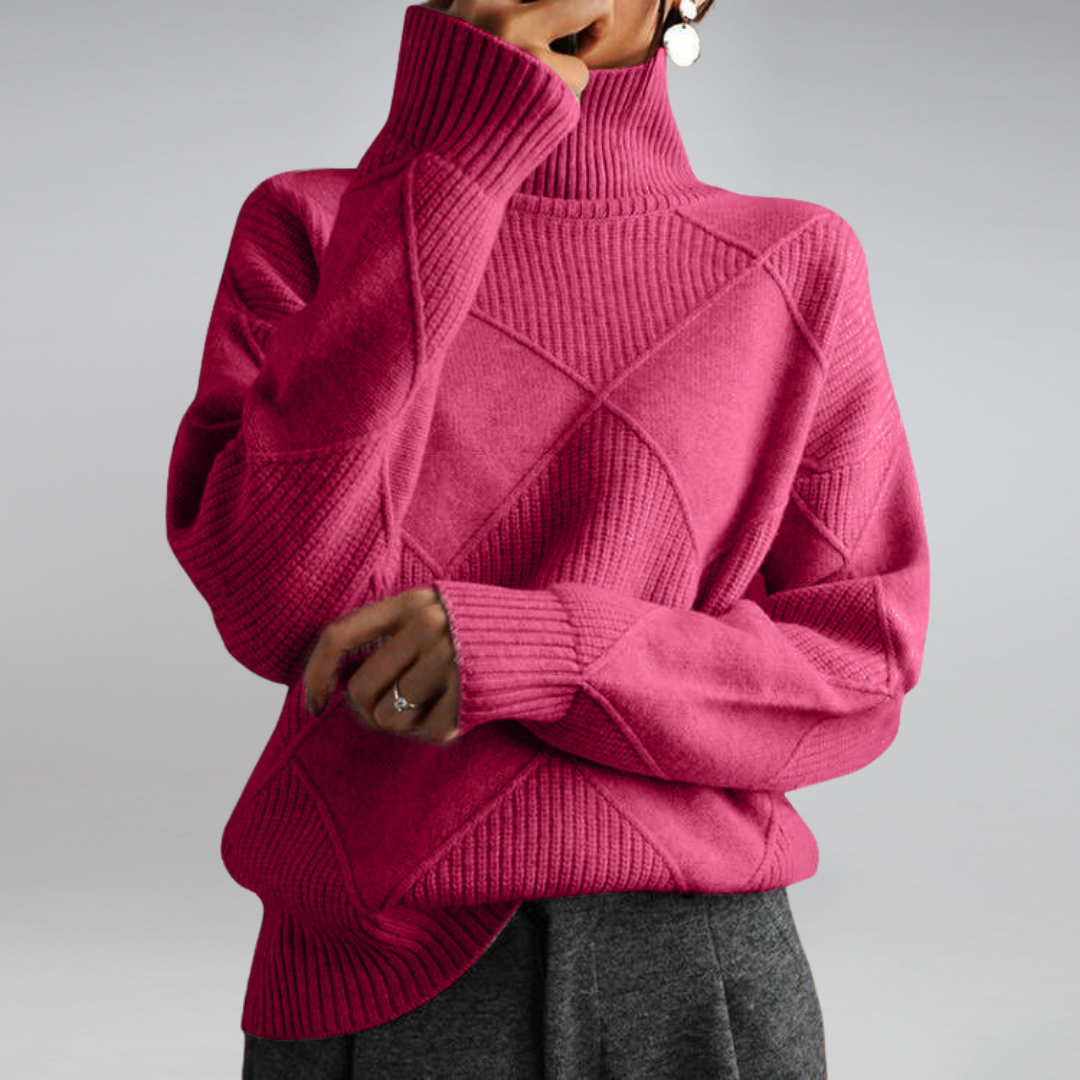 Darcy - Sweter z Wysokim Kołnierzem Oversize