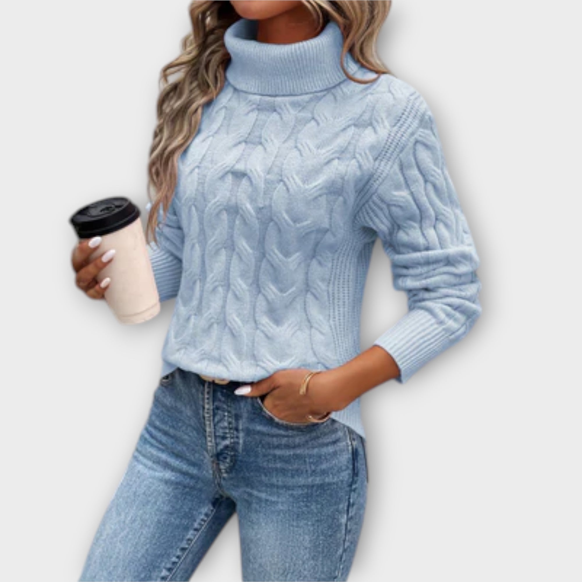 Amelia - Elegancki Sweter z Wysokim Kołnierzem