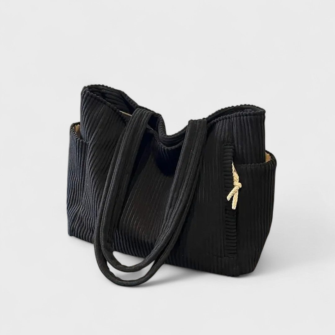 Tilda - Torebka tote em prążki z sznurkiem