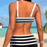 Victoire - Bikini w paski z wysokim stanem