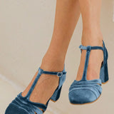 Teresa - T-Strap Heels com obcasem
