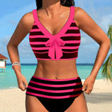 Victoire - Bikini w paski z wysokim stanem