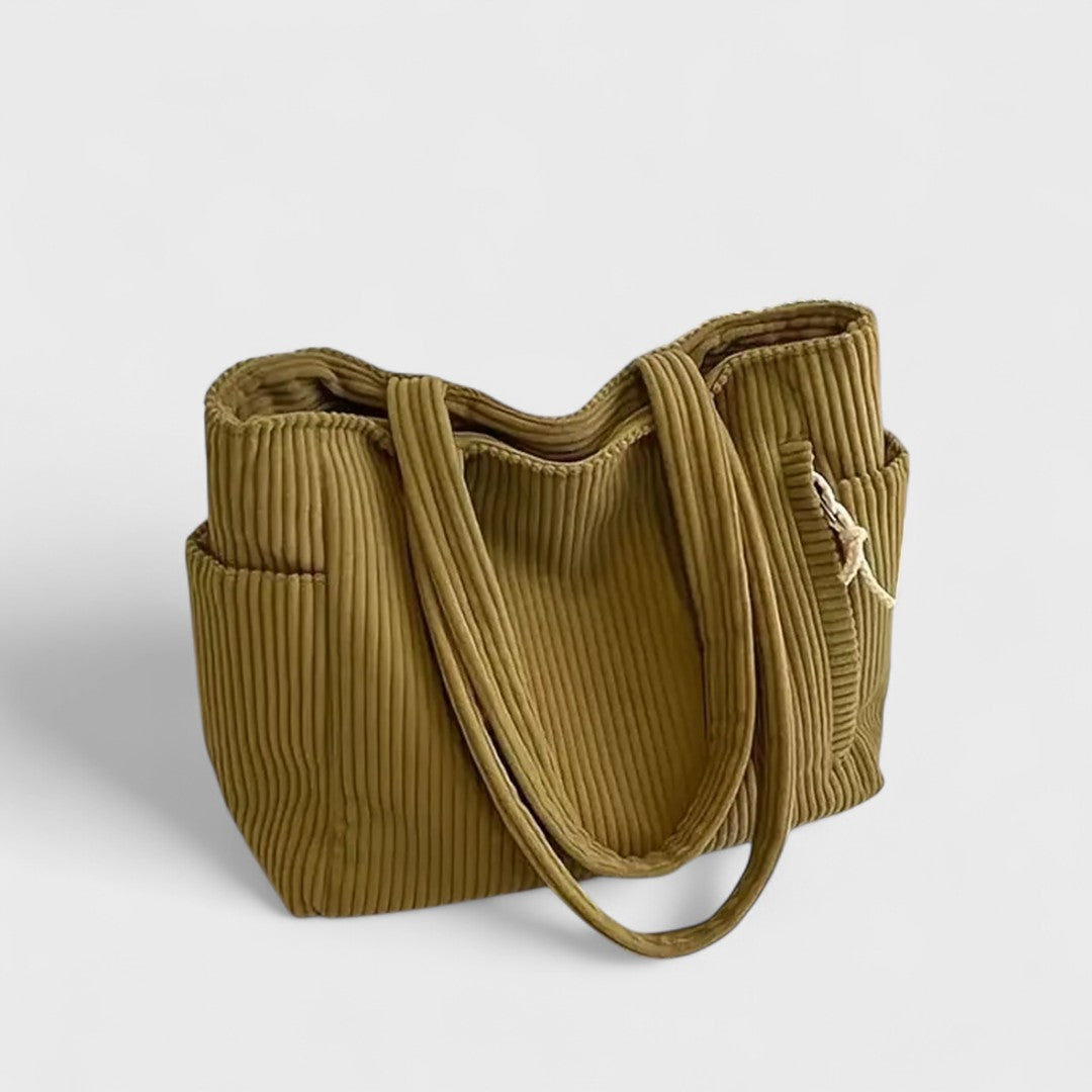 Tilda - Torebka tote em prążki z sznurkiem