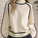 Bożena - Elegancki Sweter z Wysokim Kołnierzem