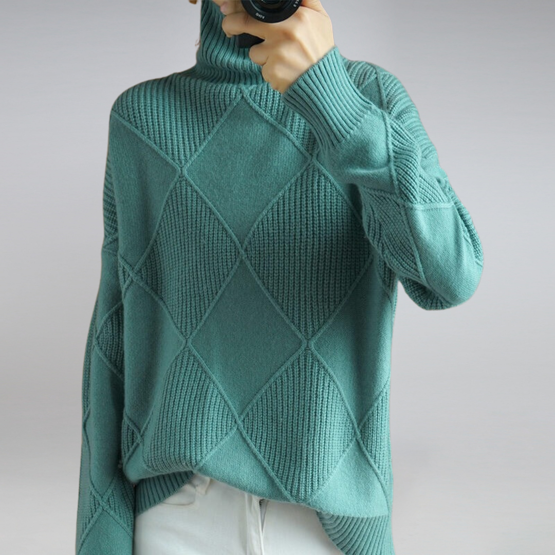 Darcy - Sweter z Wysokim Kołnierzem Oversize