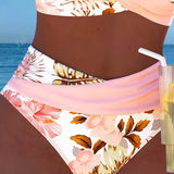 Lorraine - Bikini z kontrastowym wzorem kwiatowym i rozcięciem