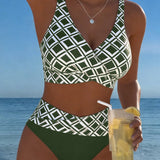 Sixtine - Bikini Dwu Częściowe Z Biustonoszem W Wycięciu I Wzorem Diamentowym
