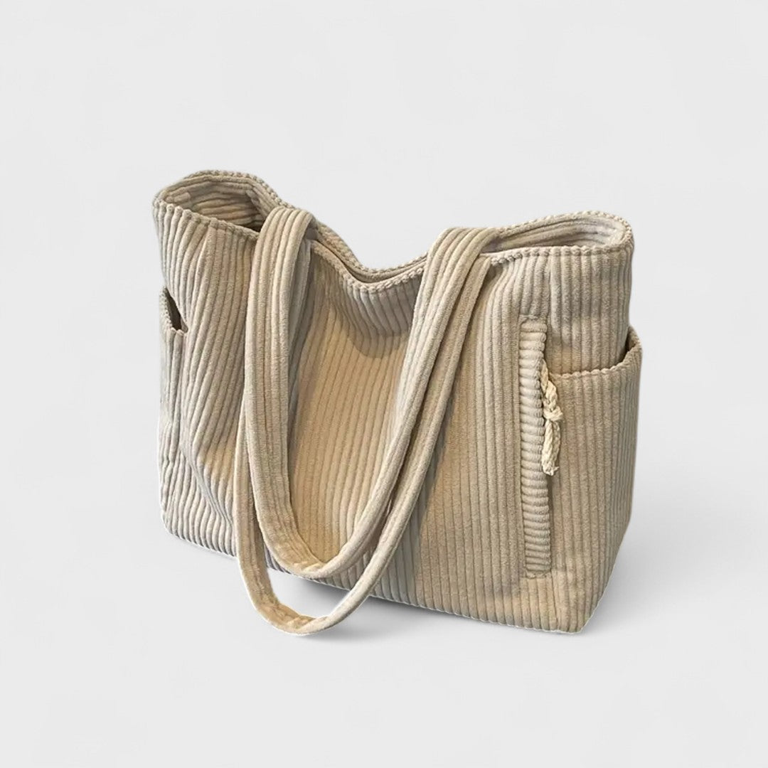 Tilda - Torebka tote em prążki z sznurkiem