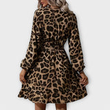Sidonie - Sukienka w leopardzie z paskiem