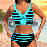 Victoire - Bikini w paski z wysokim stanem