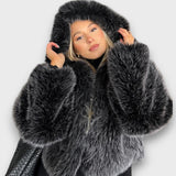 Lejana - Kurtka oversize com kapturem