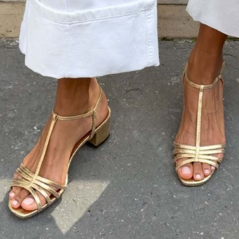 Agata - Złote Sandały Codzienna Elegancja