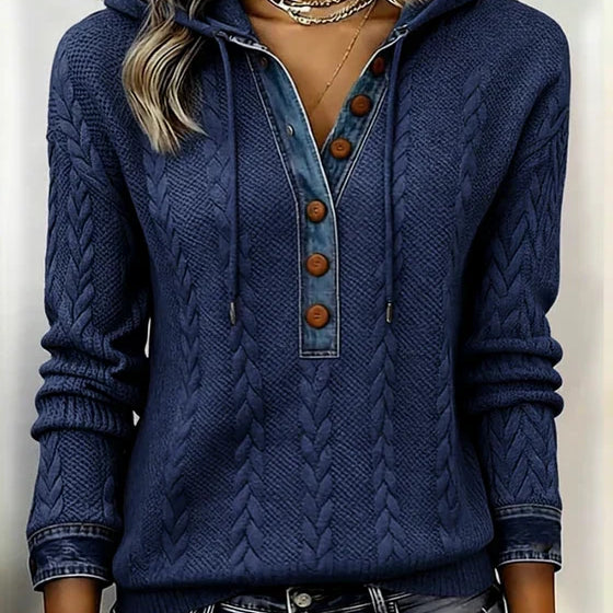 Sophie™ | Sweter z kapturem z denimu
