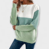 Klara - Elegancki sweter patchwork em trzech kolorach