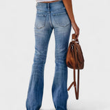 Foksa - Dżinsy Flare Elastyczne Retro Casual