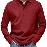 Aart | Marineblauwe polo met lange mouwen