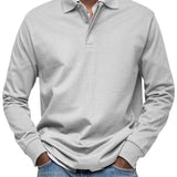 Aart | Marineblauwe polo met lange mouwen