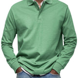 Aart | Marineblauwe polo met lange mouwen