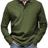 Aart | Marineblauwe polo met lange mouwen