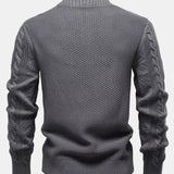 Abel | Jacquard kabeltrui met opstaande kraag en rits