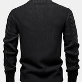 Abel | Jacquard kabeltrui met opstaande kraag en rits