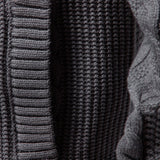 Abel | Jacquard kabeltrui met opstaande kraag en rits