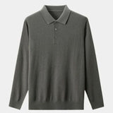 Albert | Grijze polo met lange mouwen