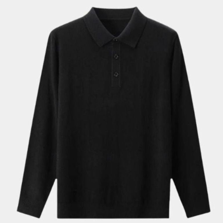 Albert | Grijze polo met lange mouwen