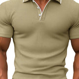 Alexander | Blauwe polo met contrastbies