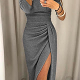 Nathalie - Elegancka sukienka z odkrytymi ramionami