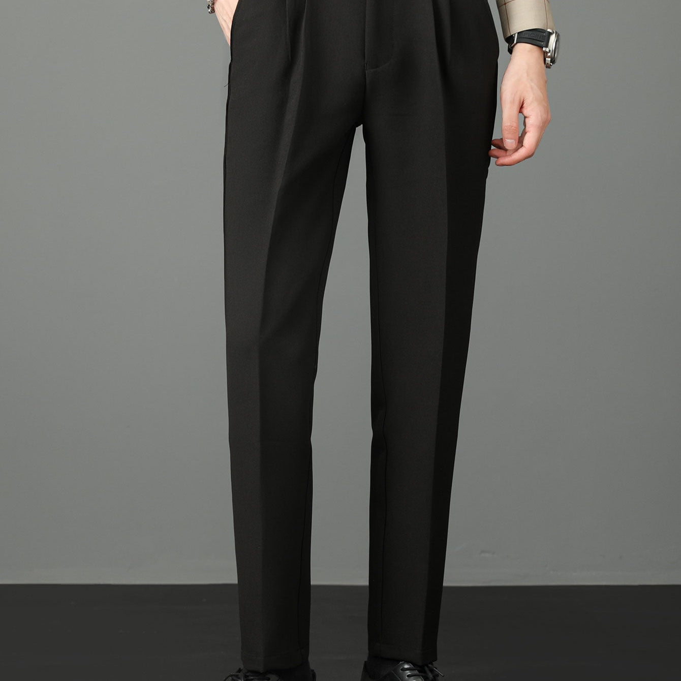 Norbert - Spodnie materiałowe slim fit z wysokim stanem