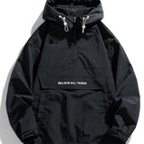 Bart | Nylon windjack met capuchon en halve rits