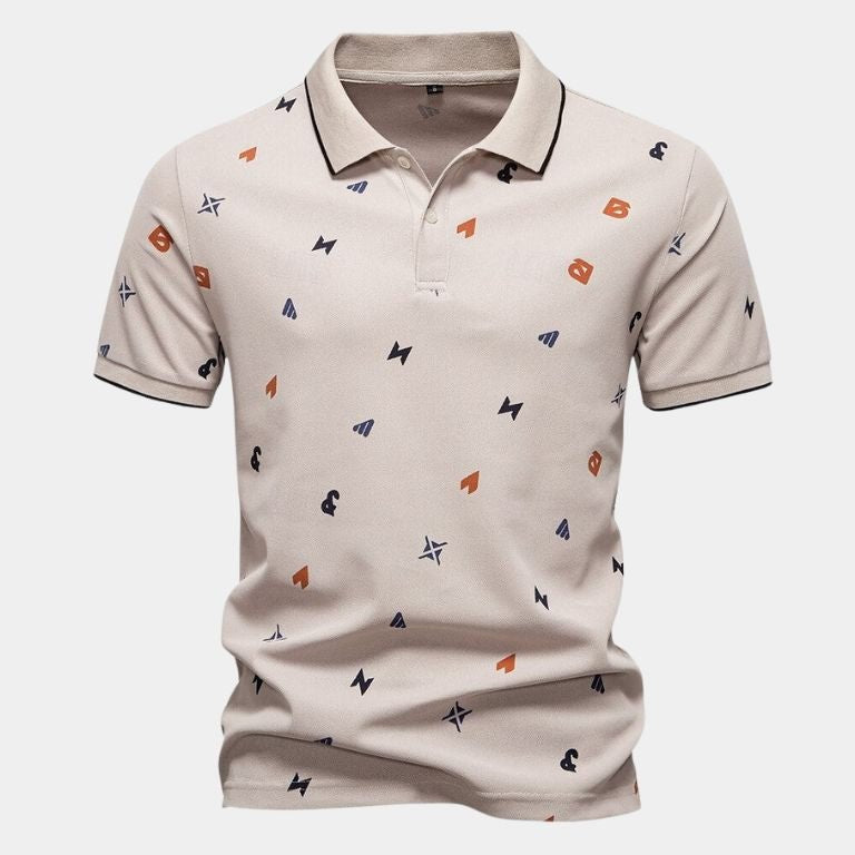 Boaz | Witte polo met print