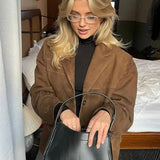 Fiora - Marynarka Blazer z Zamszu