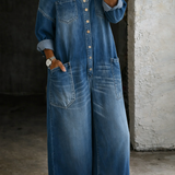 Celina - Kombinezon z Denimu Off Shoulder