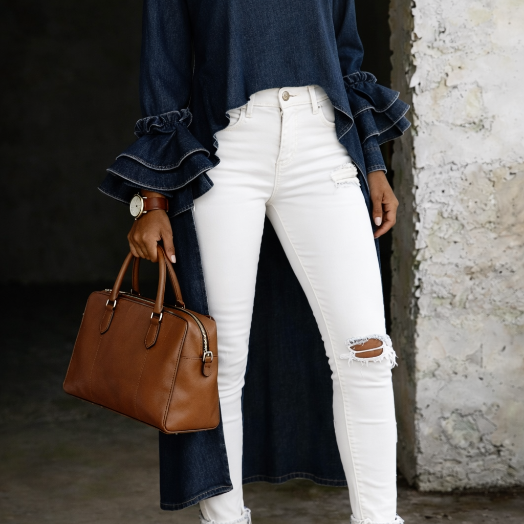 Matylda - Bluzka Casual Denim