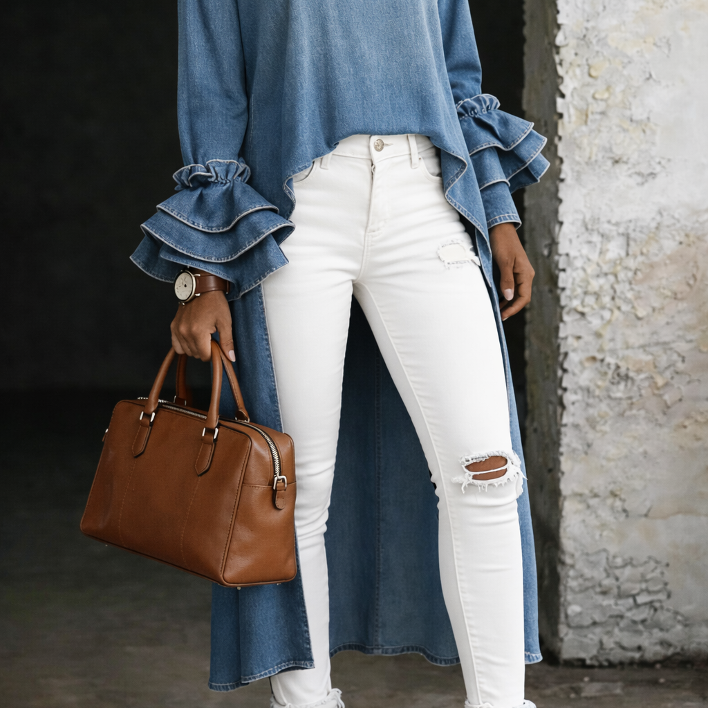 Matylda - Bluzka Casual Denim