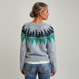 Cezaryna - Sweter robiony na drutach w stylu vintage