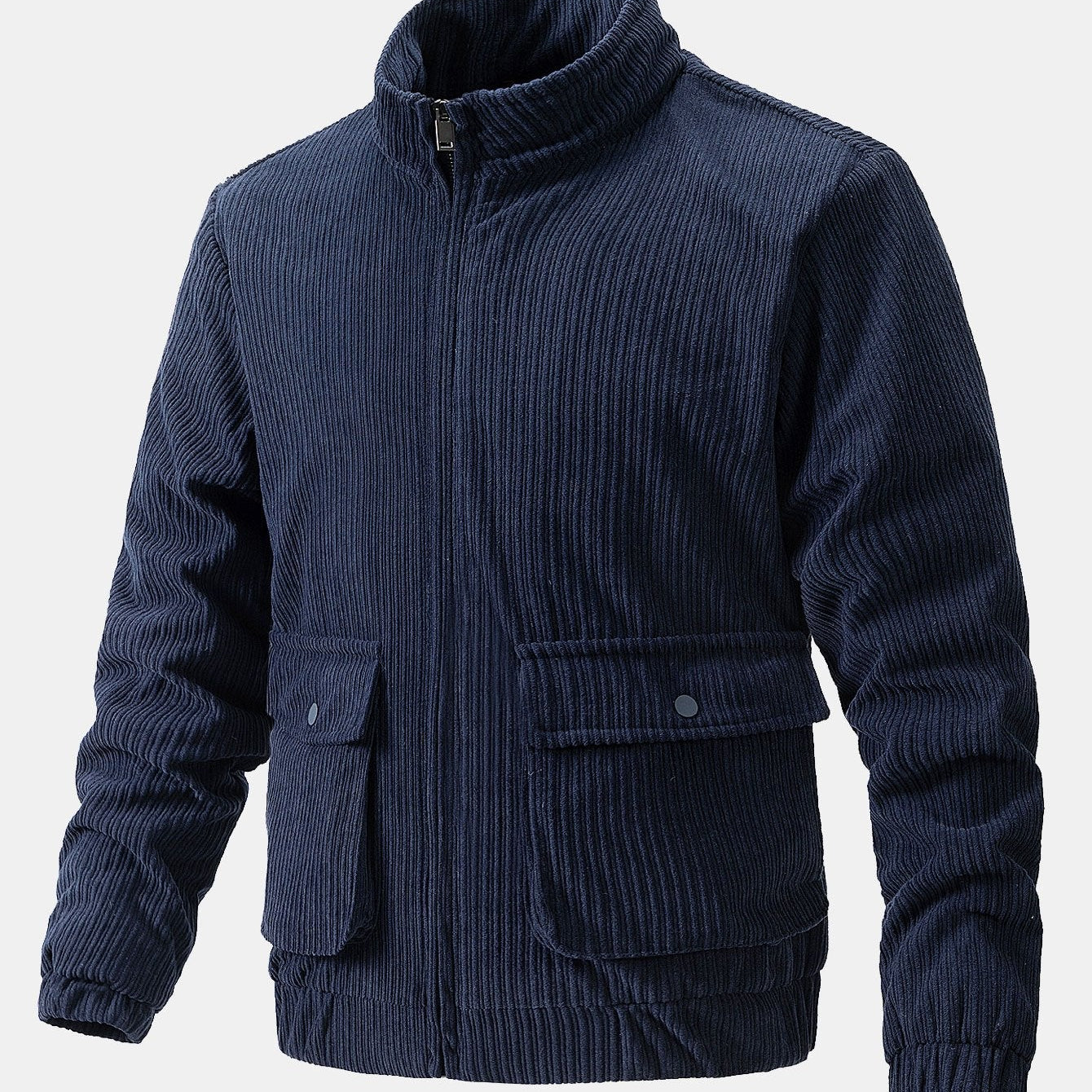 Dave | Corduroy jack met trechterkraag en rits