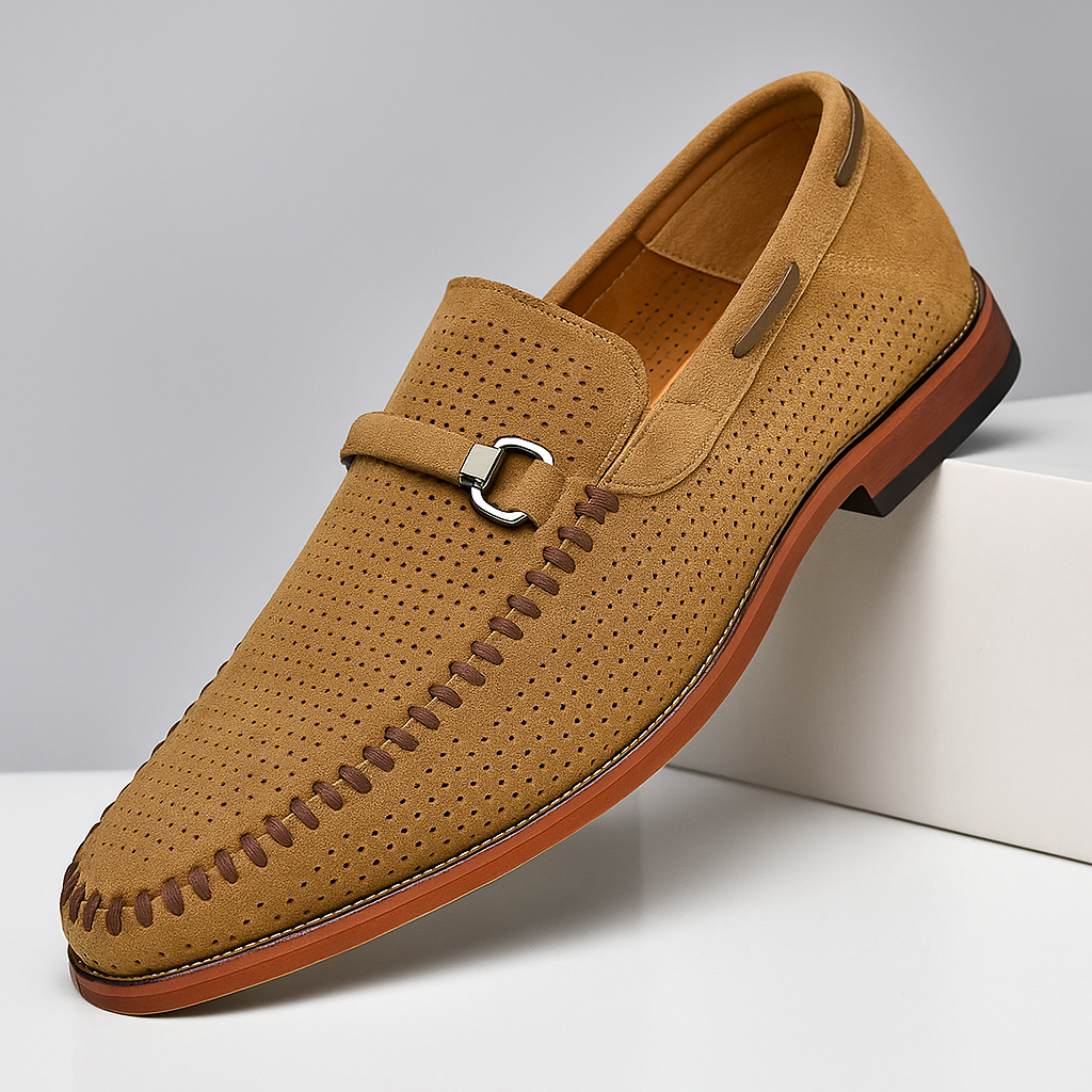 Stanisław - Zamszowe penny loafersy Firenze