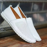 Jarosław - Przewiewne skórzane loafersy casual