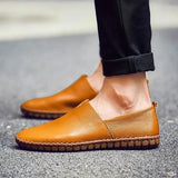 Jarosław - Przewiewne skórzane loafersy casual