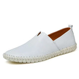 Jarosław - Przewiewne skórzane loafersy casual